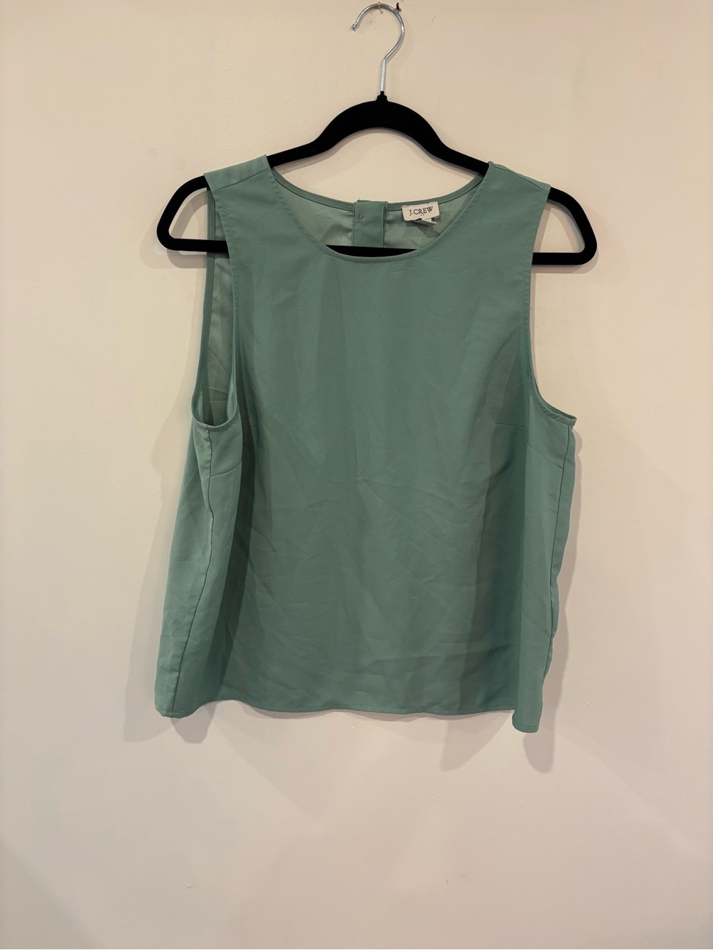 J. Crew Sleeveless Shell Top in Mint Green with Bottoms on the back